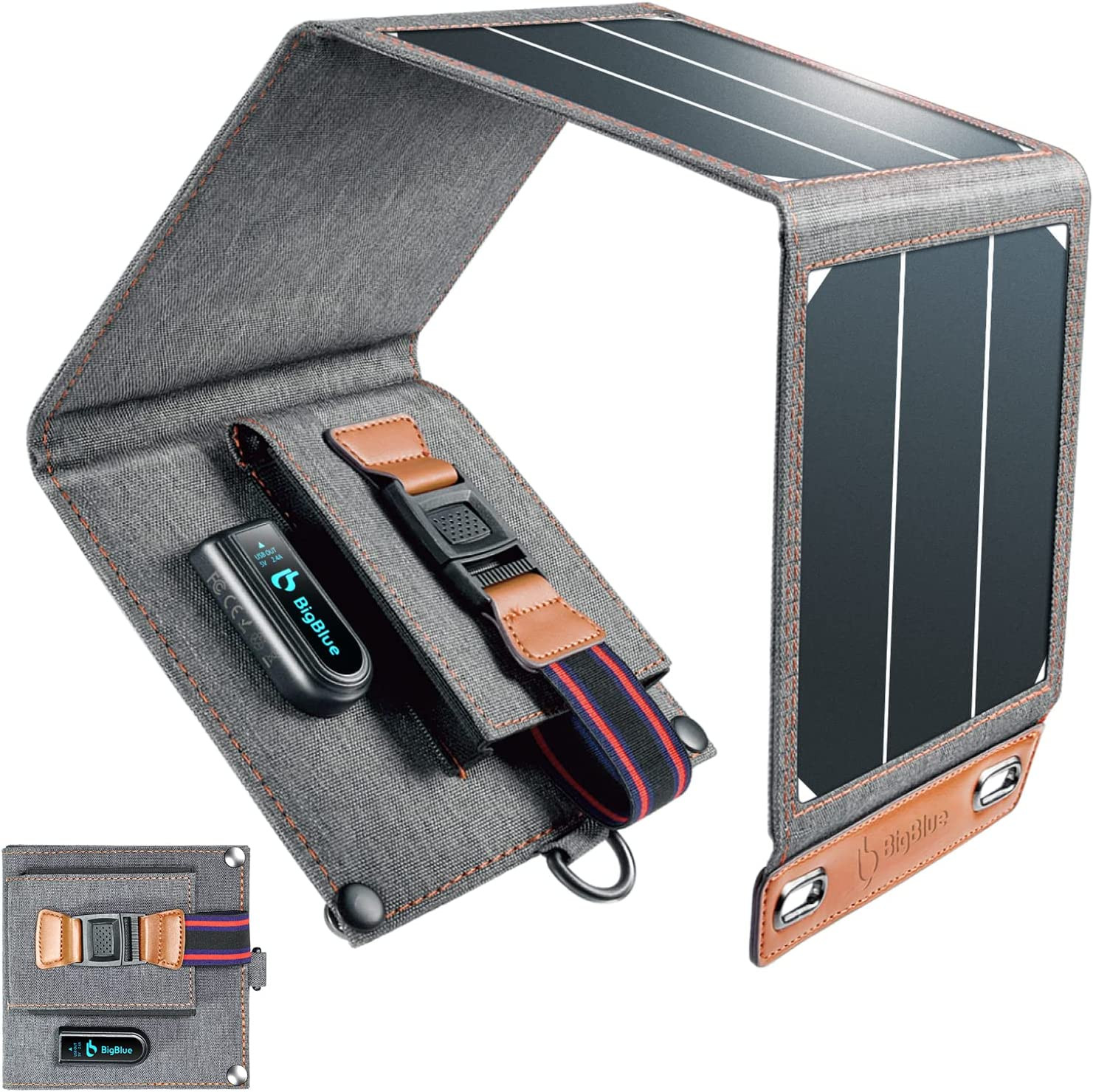 Bigblue 3 USB Ports 28W Solar Charger 5V/4.8A Max Portable Sunpower Solar Panel