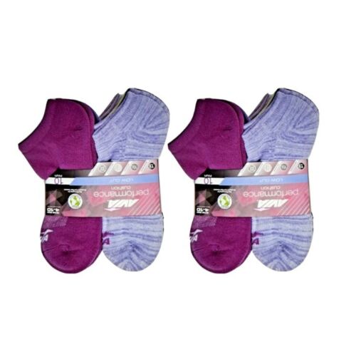 Avia Womens Performance Cushion Low Cut Socks 10 Pack Lot of 2 - Afbeelding 1 van 2