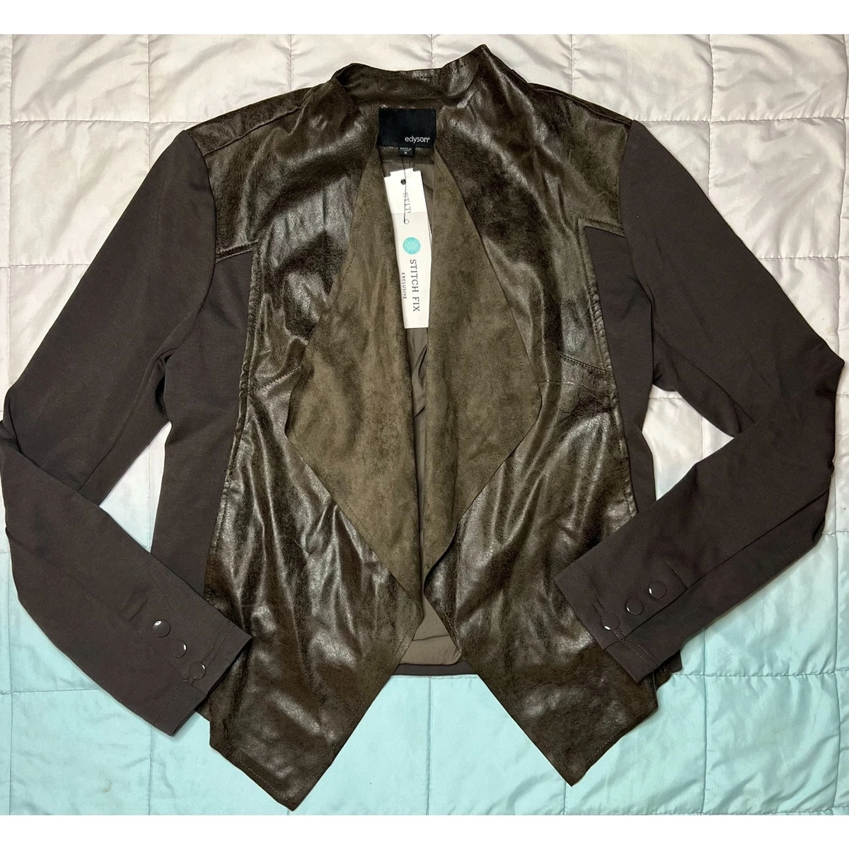 Edyson Faux Leather Jacket Size Medium NWT | eBay