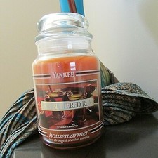 NEW Yankee Candle 22oz Large vintage Jar - BLACK BAND HOT BUTTERED RUM