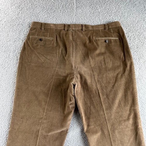 NUOVO Lauren Ralph Lauren pantaloni uomo 42x32 marrone chino velluto a coste dritto plissettato - Foto 8 di 16