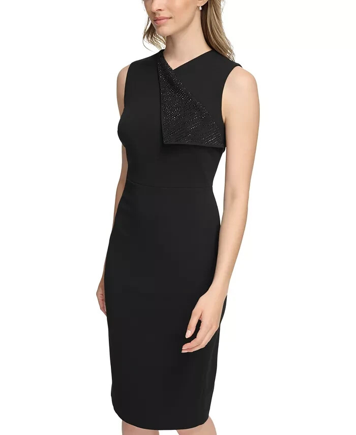 blue dress for baby girl Velvet Maxi Dress with A Crystal Embellished Neck 46 (FR) / Black main image 1