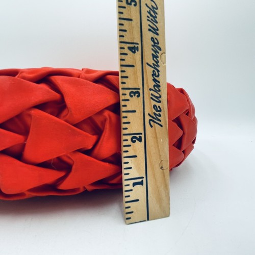 Vintage MCM Round Red 13” Pintuck Ruched Throw Pillow Cushion Pleated Granny - Picture 24 of 24