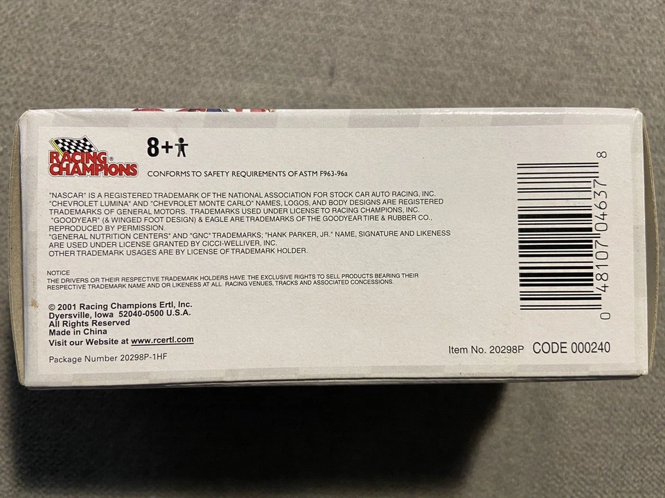 2001 edición limitada #36 Hank Parker Jr. Coche Racing Champions GNC Foto 3 de 4