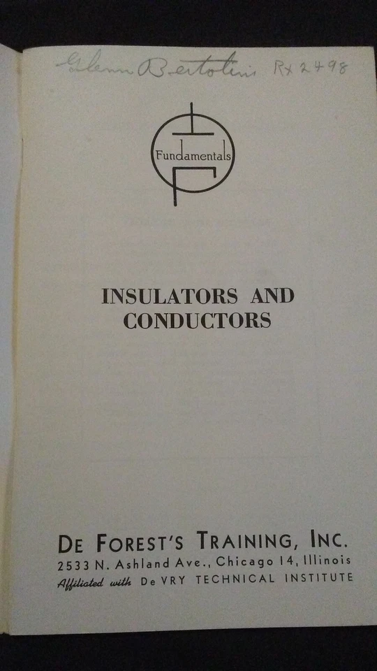 DE FOREST'S TRAINING INC. (DeVRY Technical Inst) NDY-3 Insulators and Conductors - Image 3 of 4