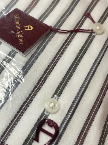 NEW AIGNER MENS DRESS SHIRT VTG STRIPED 15&1/2 Sleeve - Picture 6 of 7