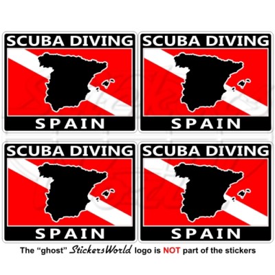 CANARIES ILES Agitant le Drapeau Civil Espagne Islas Canarias, 50mm Vinyle Autocollants, x4 Stickers