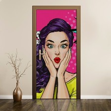 Türe Folie Türtapete Klebefolie  Malerei Abstrakte Frauen WOW Comics Kunst