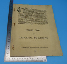 Exhibition Of Historical Documents Cumberland House Museum Portsmouth 1956 PB