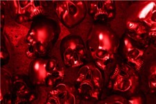 Red 3D Skulls Pile 24x36 Graphic Car Wrap Decal Vinyl Bike Scooter Motorcycle US