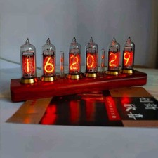 Rosewood Version IN14 Retro Glow Tube Clock Bluetooth Control Nixie Tube Clock