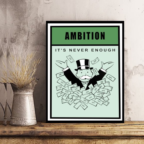 2025 - Monopoly Motivation Vision of Success Mindset Work POSTER / CANVAS Decor - Picture 5 of 34