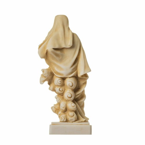 Vierge Marie Mère de Jésus Vierge tenant bébé statue albâtre ton or 8,1" - Photo 5/8