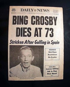 Image result for singer bing crosby death