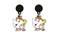 Acrylic Post Drop Earrings - New - Beauty  the Beast Mrs. Potts  Chip