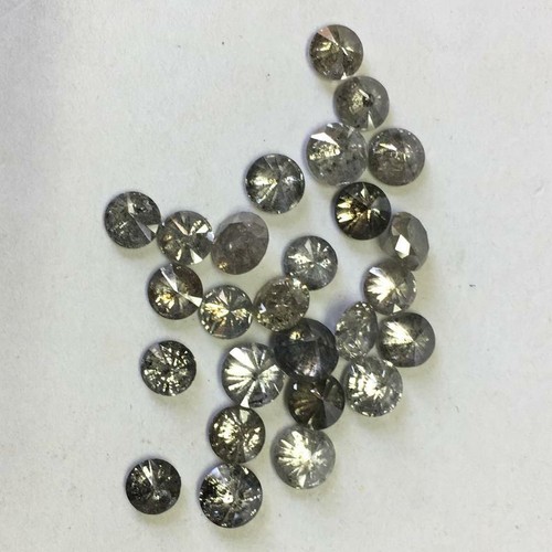 1,0 Karat Menge natürlicher loser Diamant grau Salz & Pfeffer rund brillant geschliffener Diamant - Bild 2 von 7