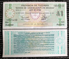 Argentina 1 Austral 1991 Banknote World Paper Money UNC Currency Bill