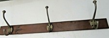 Vintage Coat hat Cloth hanging Aluminium hanger Wood back