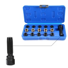 M14 x1.25mm Spark Plug Rethread Thread Repair Kit Reamer Tap With 15 Inserts
