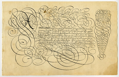 Antiker Meisterdruck-KALLIGRAPHIE-FRANZÖSISCH-H.GICHT-SONNET-Frisius-v.d. Velde I-1605