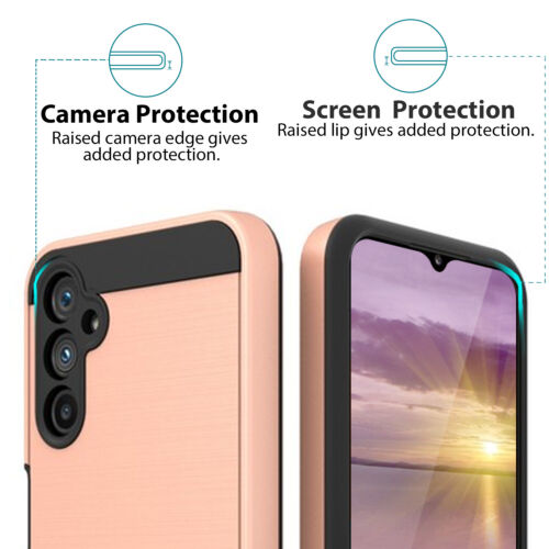 For Samsung Galaxy A14 A54 5G Phone Case Brushed Armor Cover +Tempered Glass - Picture 22 of 26