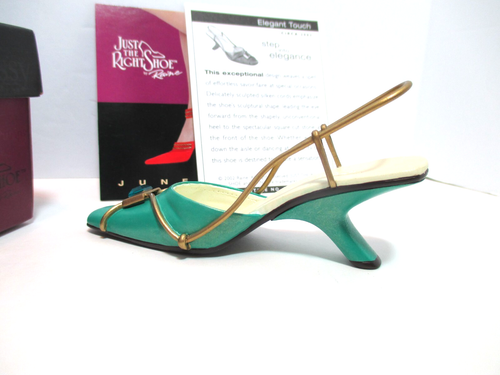 Just The Right Shoe ‘ELEGANT TOUCH’ By Raine 2002 item 25347 Green and Gold COA - Picture 3 of 5
