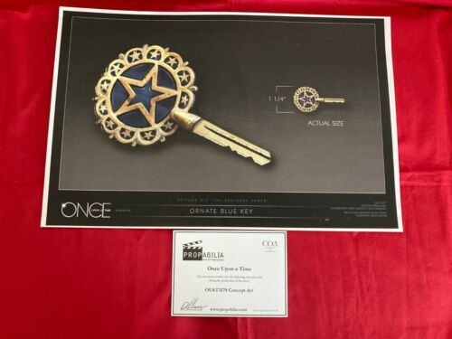 ONE OF A KIND Disney Once Upon A Time "Ornate Blue Key" Concept Art Prop w/ COA - Photo 1 sur 2