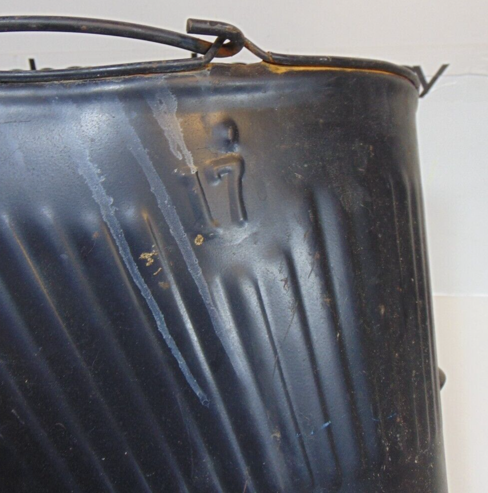 Ash Bucket Vintage Black Coal Fireplace Hog Scuttle Ashe Pail Handle