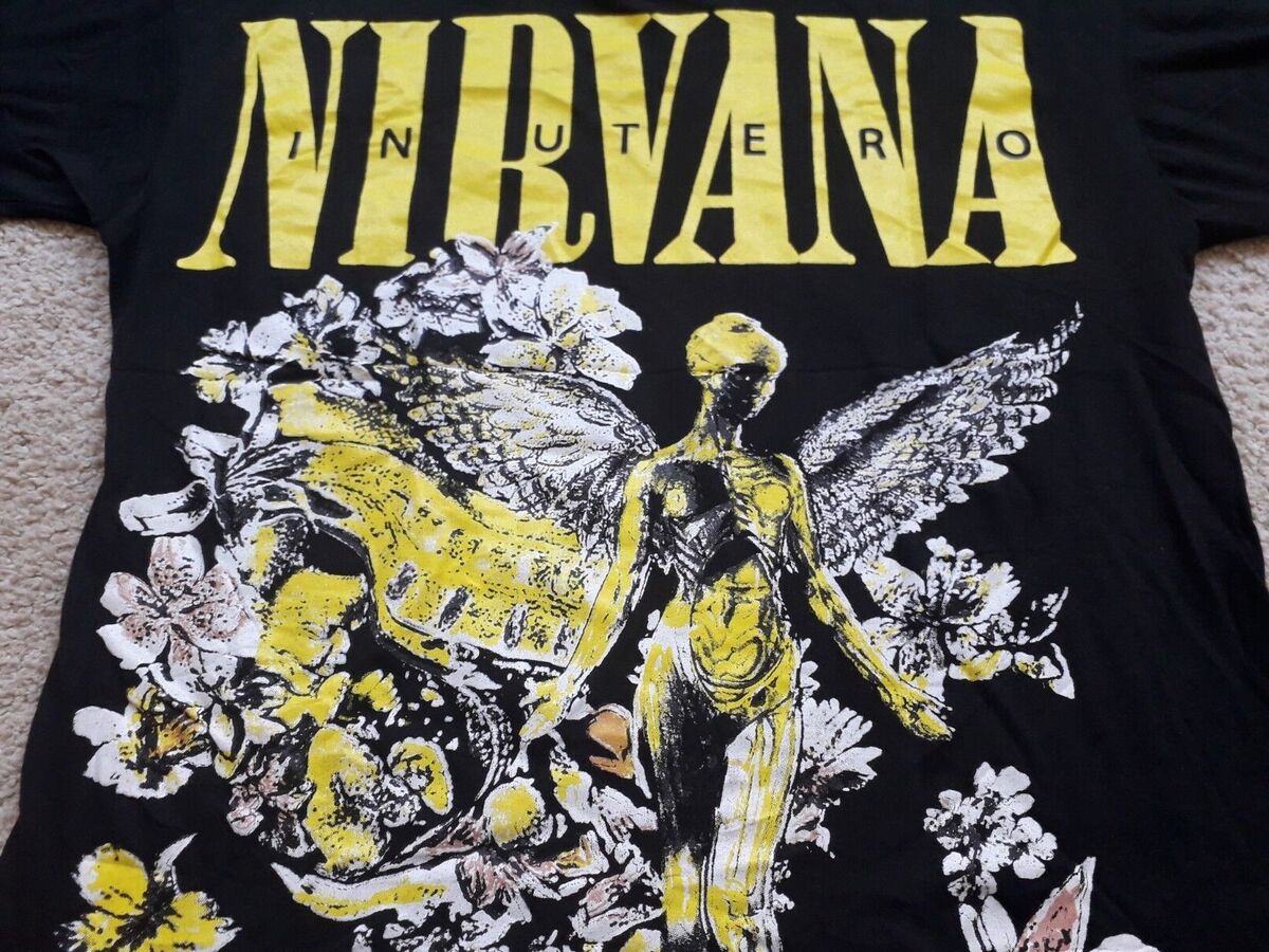 NIRVANA In Utero Vintage Deadstock Black T Shirt Boot Single NIRVANA In Utero Vintage Deadstock Black T Shirt Boot Single