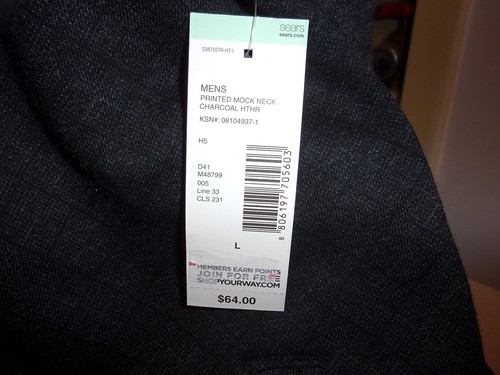 Structure Men's Printed Mock Neck Zip Up Jacket- Charcoal HTHR- Size Large - NWT - Picture 8 of 8
