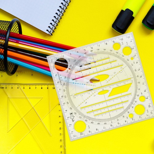 1pc ruler Sewing Ruler Geometric Template Ruler Kids Diy Drawing - Picture 9 of 12