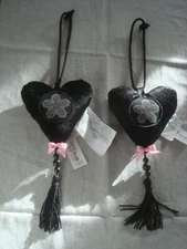 Set of 2 - Black Tie-backs w/ Tassel Black Velvet 4 3/4" (12 cm) NEW 502.547.11 