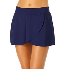 Anne Cole Limited Edition Women's Navy Blue Mid-Rise Swim Skirt - Size: XL 14