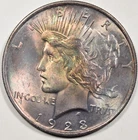 1923 PEACE DOLLAR ~ BEAUTIFUL PASTEL TONE ON BOTH SIDES! BU UNCIRCULATED!
