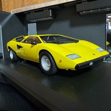 Kyosho 1/18 Lamborghini Countach LP400 Yellow Diecast Model Car Full Open