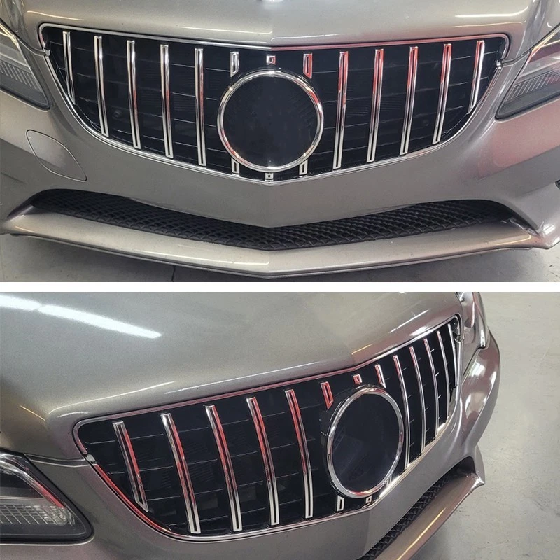 Chrome Black GT Front Grille For Mercedes Benz W207 C207 E350 E400 E550 2014-17 — 第 3/4 张图片