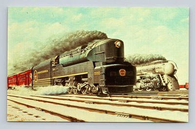 Race Of The Titans Train Near Englewood Illinois Postcard