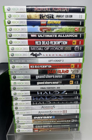 Microsoft Xbox 360 S Slim 250GB Console Bundle w/ 1 Controllers & 23 Games Lot