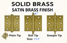 3x 3 solid brass ball bearing door hinge, sat...