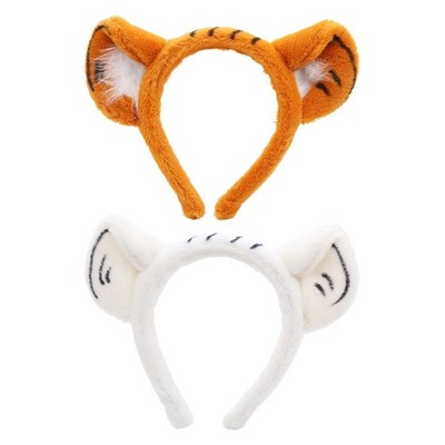 Cartoon Tiger Ear for Head Headbands Furry Animal Hair Hoop Theme Party Hairband