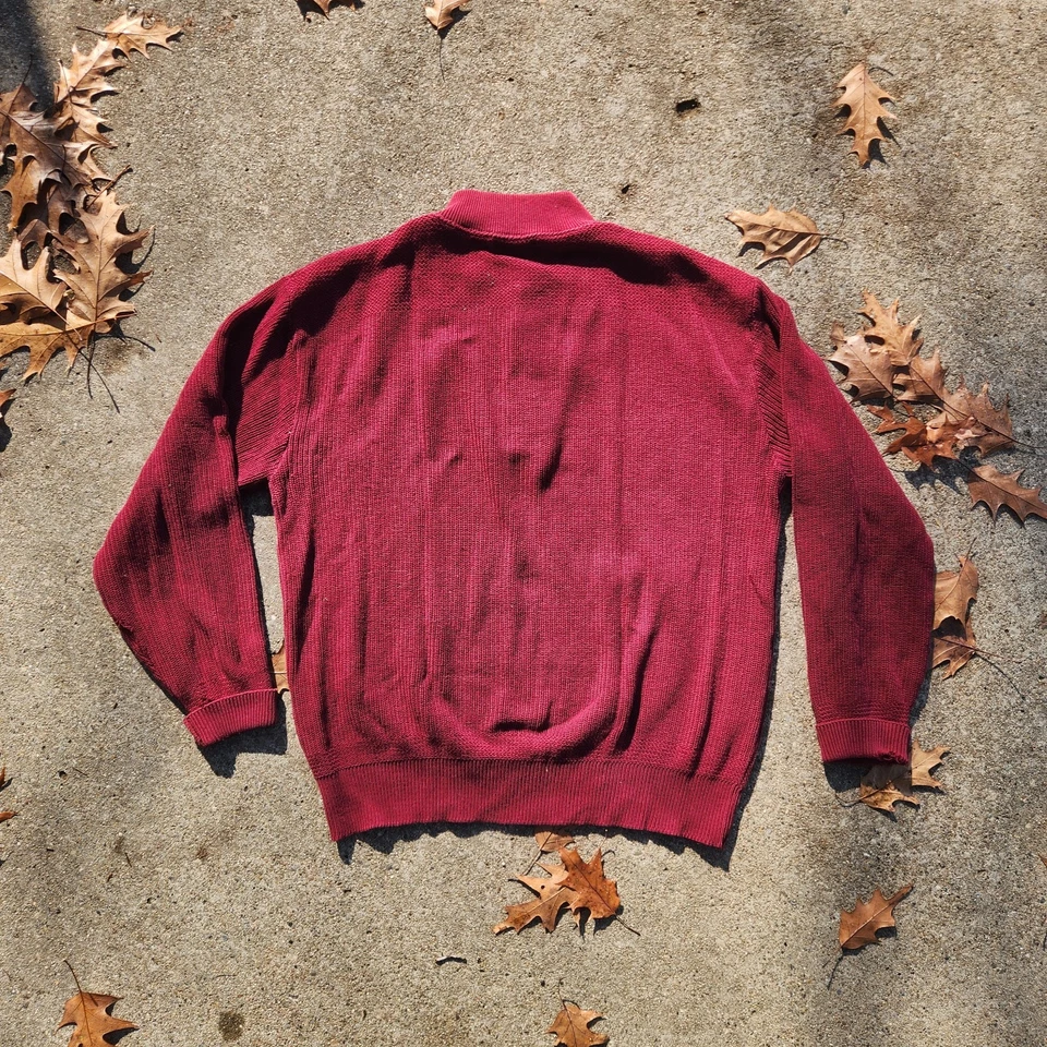 Винтажный мужской свитер LL Bean Henley Lrg тяжелый Fisherman хлопок сделано в США - Изображение 3 из 4