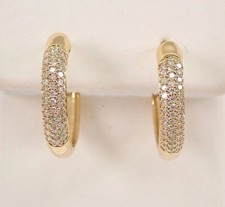 2Ct Round Cut Simulated Diamond Huggie Hoop Earrings In 14K Yellow Gold Plated