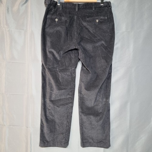 Haggar Mens Corduroy Trousers Size W36 L30 Measured W36 L29 Dark Grey Stretch - Picture 3 of 8