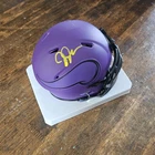 Justin Jefferson Autographed Minnesota Vikings Rave Mini Helmet Beckett 2W887250