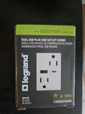 ARTRUSB156ACW4 - Adorne 15A Tamper-Resistant Ultra-Fast USB  - White finish