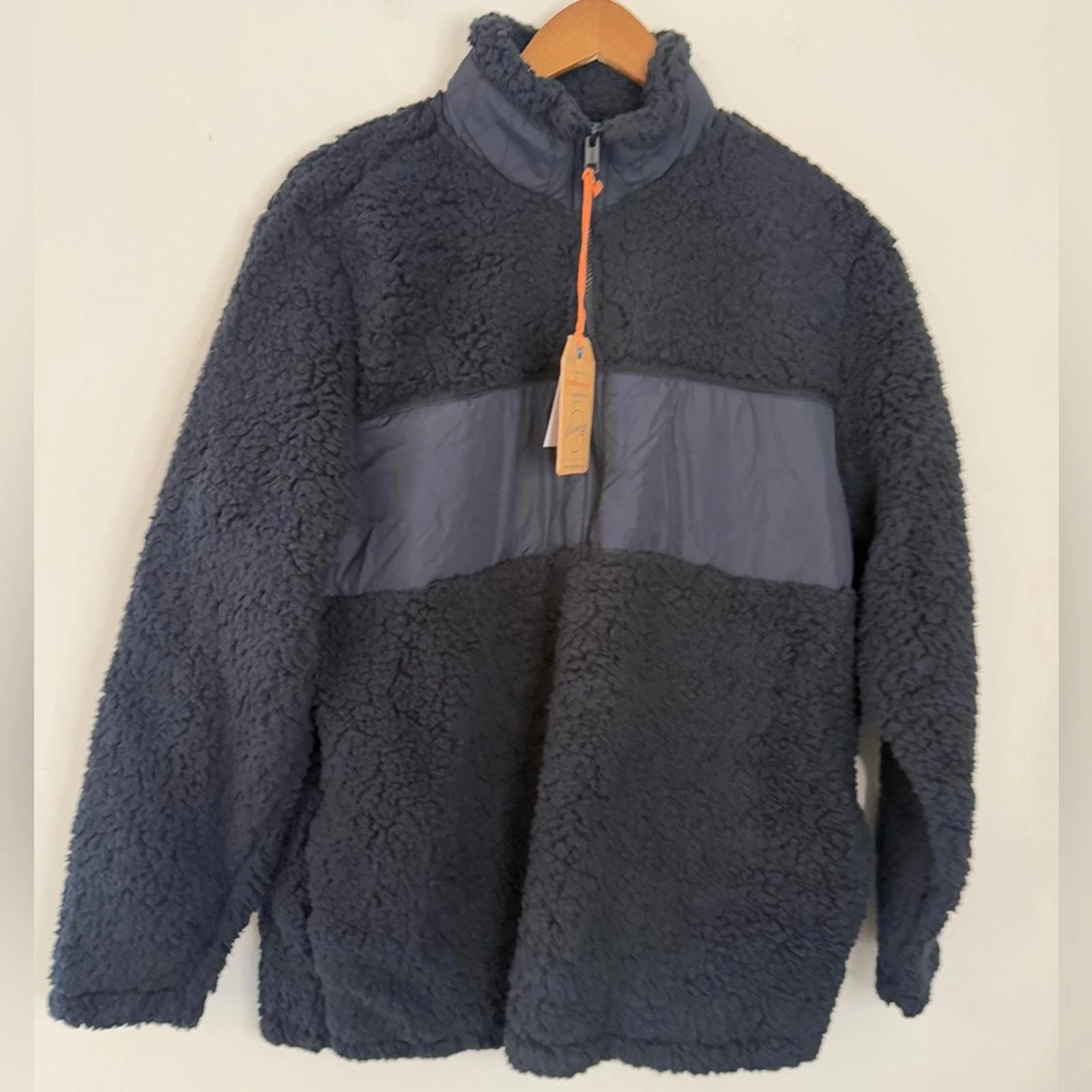 Weatherproof Anthracite dark charcoal gray fleece 1/4 zip up jacket size M