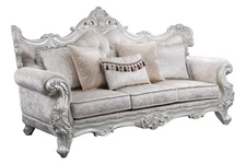 Melrose Traditional style Sofa in champagne and silver brush finish made with wo