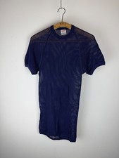 Vintage 80s Brynje of Norway Blue Mesh String Raglan Shirt Marina Too XL