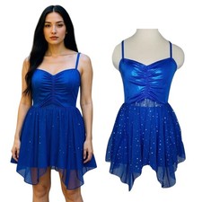 Lot of 6 How A Heart Breaks BLUE 6-Adult Medium Dance Costume Bra Top/Hot Shorts
