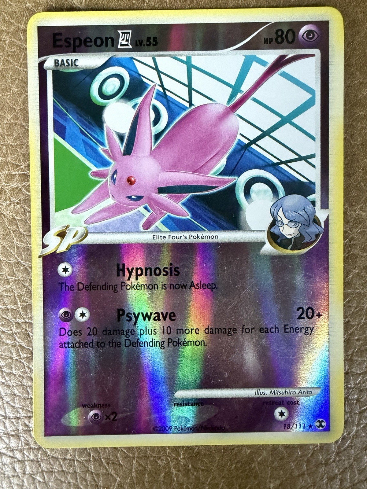 2009 Pokemon Espeon 18/111 Rising Rivals Reverse Holo LP